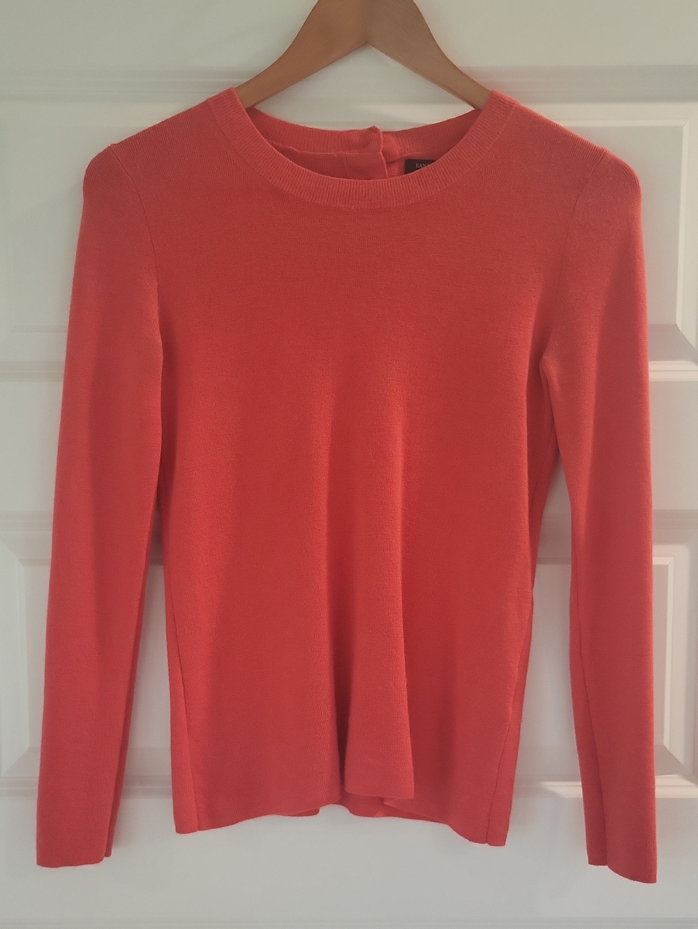 Banana Republic Coral Long-Sleeve Crewneck Top